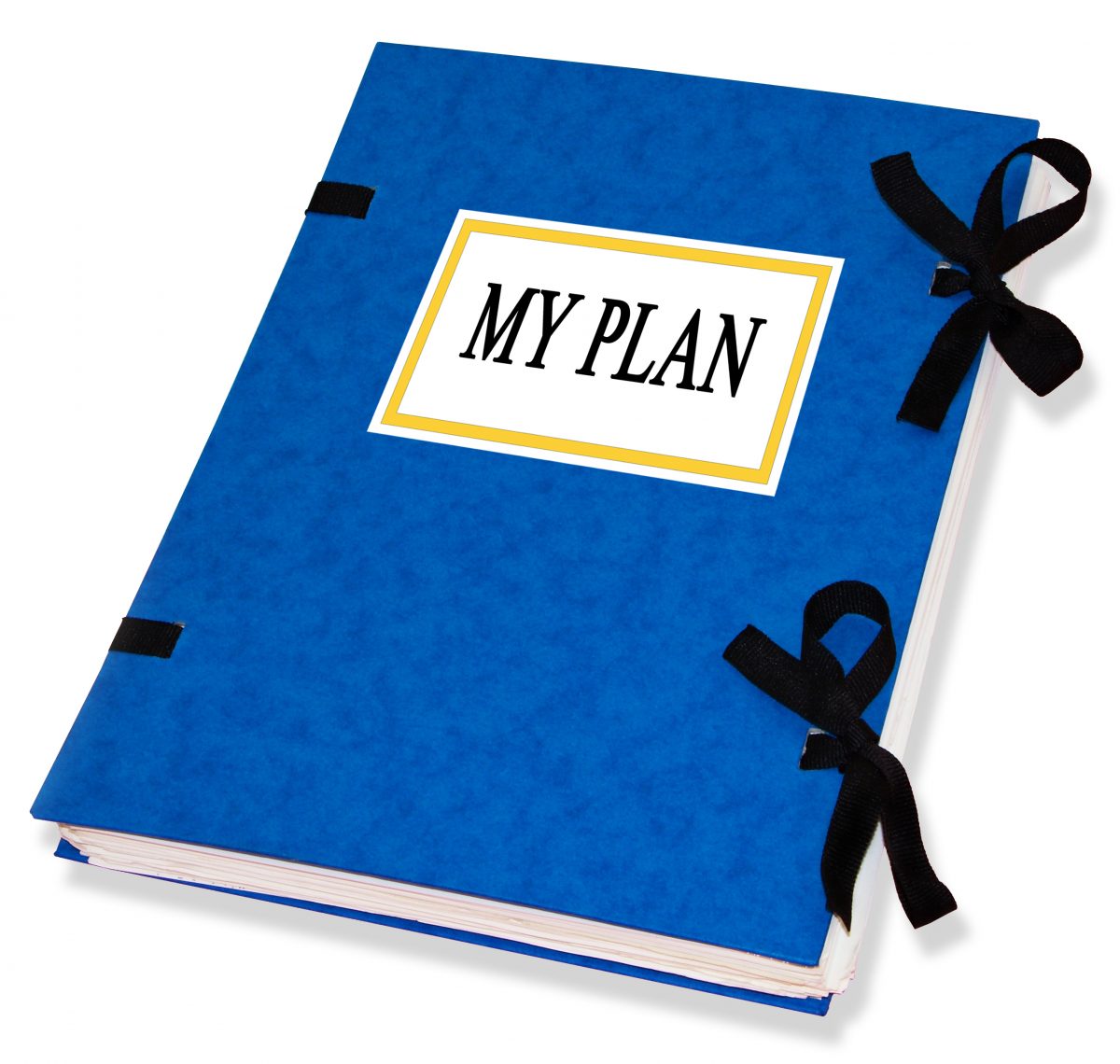 A blue book with the My Plan on the front