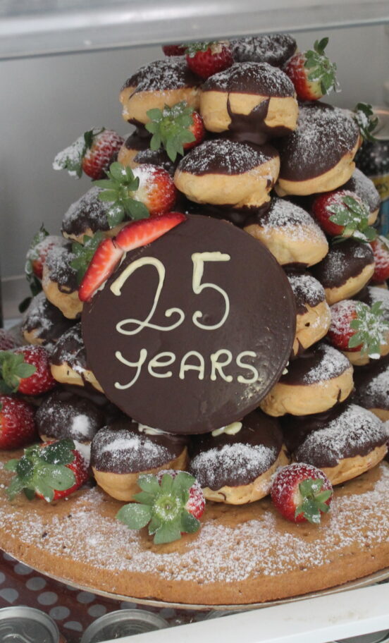 Profiteroles celebrating 25 years